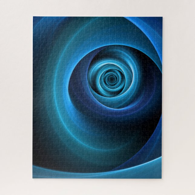 Puzzle Couleurs bleu spirale 3D Art Abstrait fractal mode (Vertical)