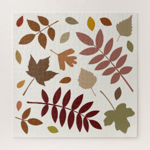 Puzzle Couleurs d'automne sur crème tombante Feuille