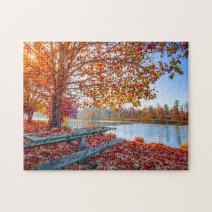 Puzzle Couleurs d'automne sur le paysage du lac