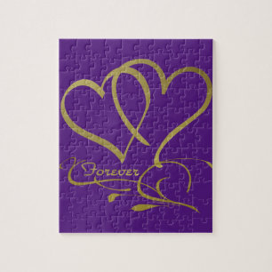Puzzle Couleurs de fond modifiables Forever Hearts Gold