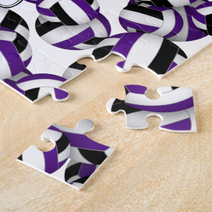 Puzzle couleurs de l'équipe de volley-ball violet noir