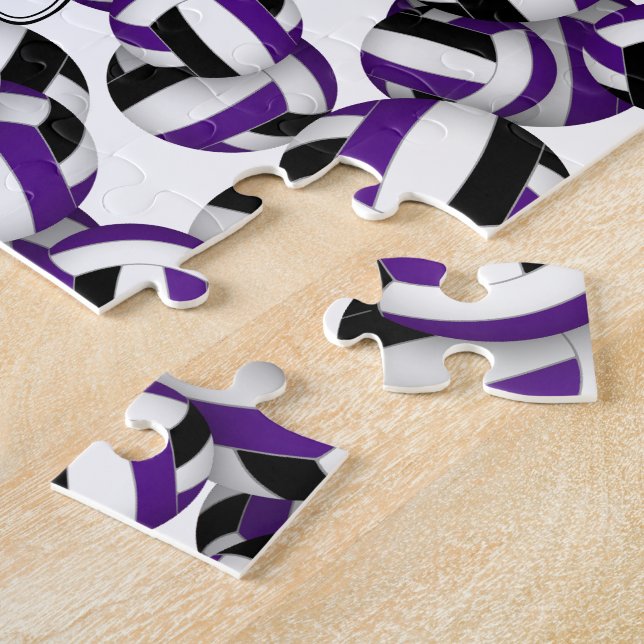 Puzzle couleurs de l'équipe de volley-ball violet noir (Côté)