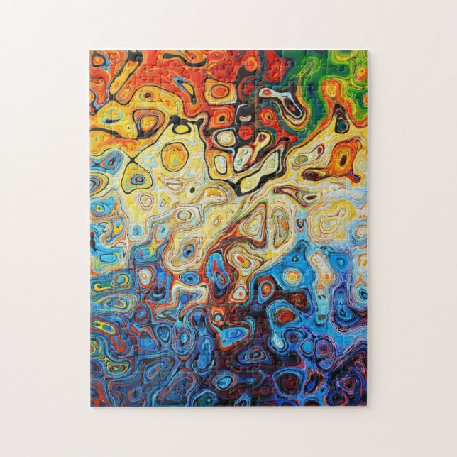 Puzzle couleurs de pluie peinture d'art abstrait (Vertical)
