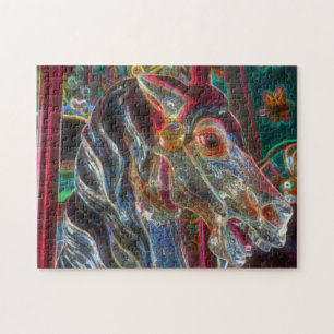 Puzzle Couleurs électriques Fiery Steed Carousel Horse Ar
