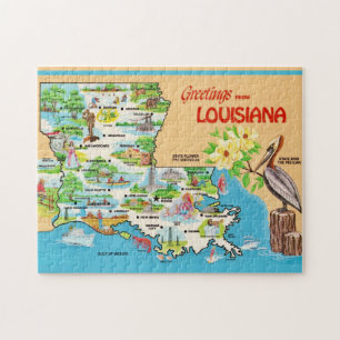 Puzzle Couleurs Rétro de Louisiane 11x14