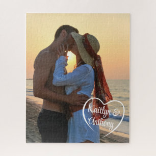 Puzzle Couple Love Heart Photo personnalisée