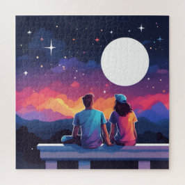 Puzzle Couple qui regarde les étoiles