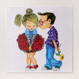 Puzzle Couple romantique mignon - Amour - Baiser pour vou