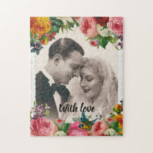 Puzzle Couple vintage en amour Mariages Roses