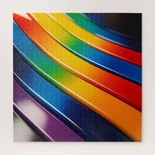 Puzzle Courbes chromatiques — Rubans arc-en-ciel brillant