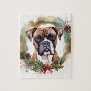 Puzzle Couronne de Noël festive de Boxer