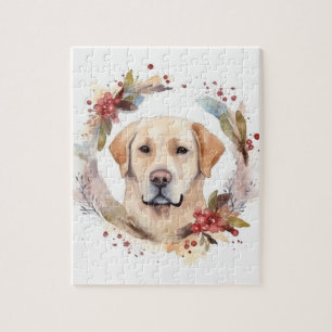 Puzzle Couronne de Noël festive du Labrador