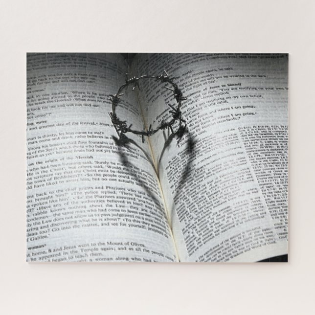 Puzzle Couronne des épines coeur et bible (Horizontal)