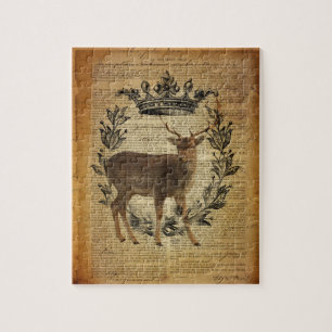 Puzzle Couronne rustique outdoorsman blanc buck cerf