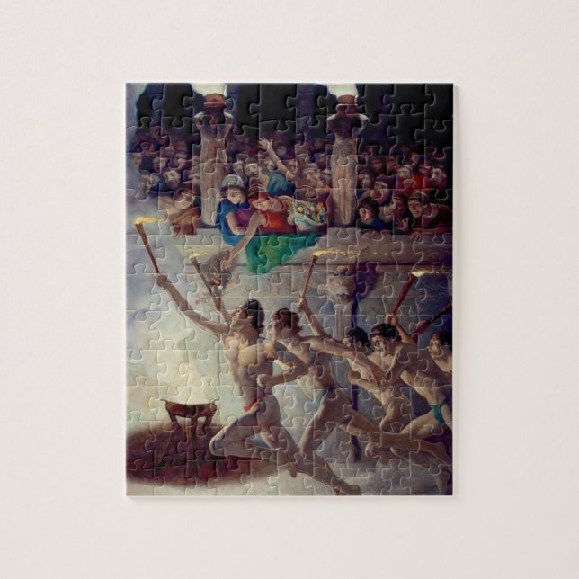 Puzzle Course à la flamme, Jeux olympiques grecs par N. C (Vertical)