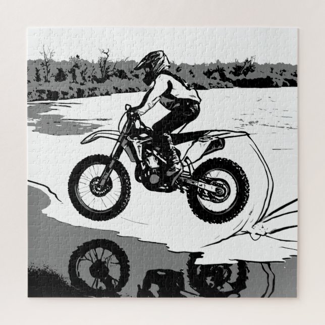 Puzzle Course à travers l'eau - Motocross Rider (Vertical)