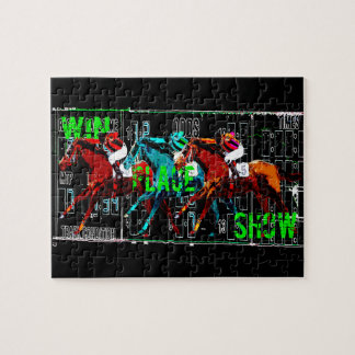 Puzzle course de chevaux d'exposition d'endroit de