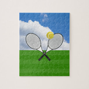 Puzzle court de tennis et RACKETS DE TENNIS