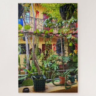 Puzzle Courtyard Interior with Hanging Plants