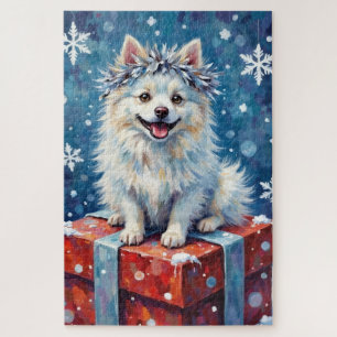 Puzzle Coussin de cadeau de fête de chien esquimau améric