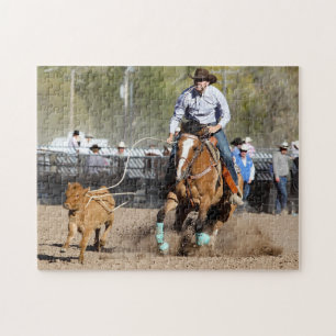 Puzzle Cowboy Rodeo Calf Roping Sports Occidentaux