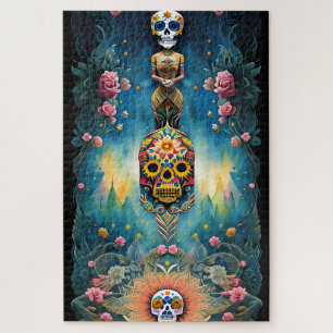 Puzzle Crâne à sucre - Fête mexicaine des morts :