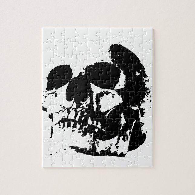Puzzle Crâne d'art pop noir et blanc (Vertical)