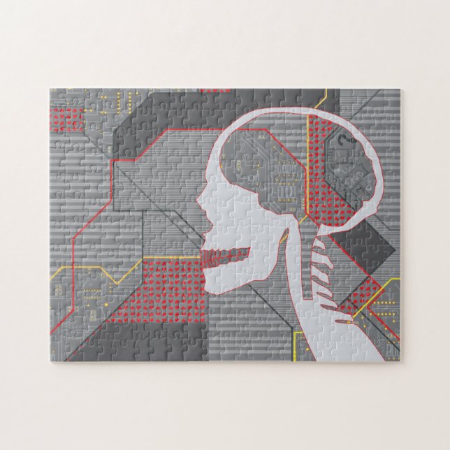 Puzzle crâne logique du coeur confus (Horizontal)