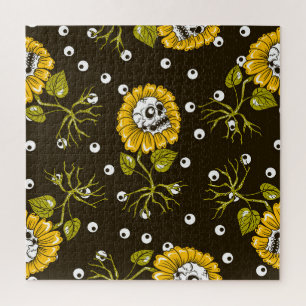 Puzzle Crânes de tournesol : Unique Motif sans fil.