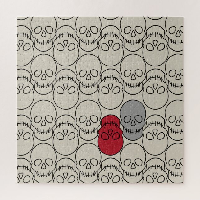 Puzzle Crânes - Os Blanc et Chauve-Souris Noir (Vertical)