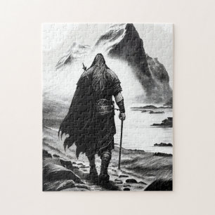 Puzzle Crayon d'encre aquarellable de guerrier Viking
