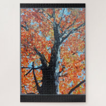 Création de mosaïque d'arbre automnal majestueux