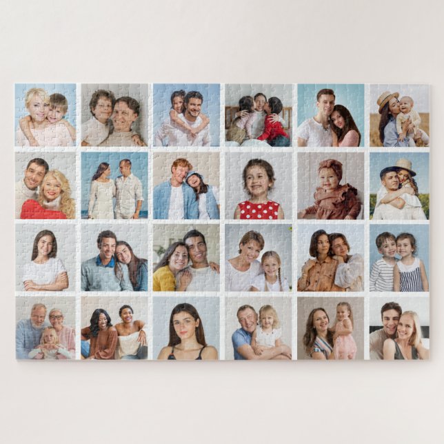 Puzzle Créez votre propre 24 photo Collage couleur modifi (Horizontal)