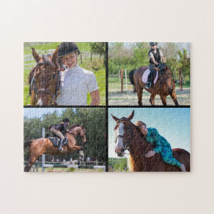 Puzzle Créez votre propre 4 photos Collage Cheval noir