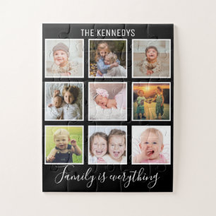 Puzzle Créez votre propre famille de collage photo Black 