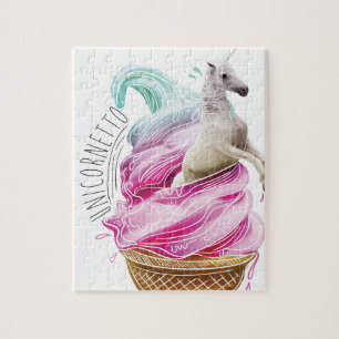 Puzzle Crème glacée d'amusement de Cornetto de licorne 