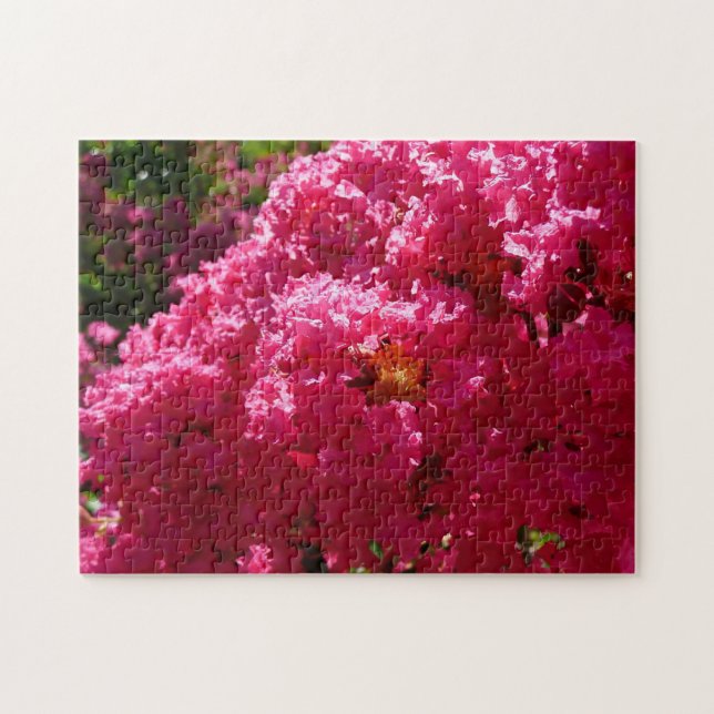 Puzzle Crepe Myrtle Tree Magenta Floral (Horizontal)