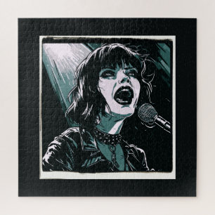 Puzzle Crie-le Fort Punk Rocker Rétro Vintage Sarcelle