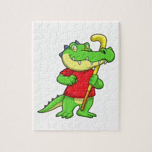 Puzzle Crocodile à Field hockey avec bâton