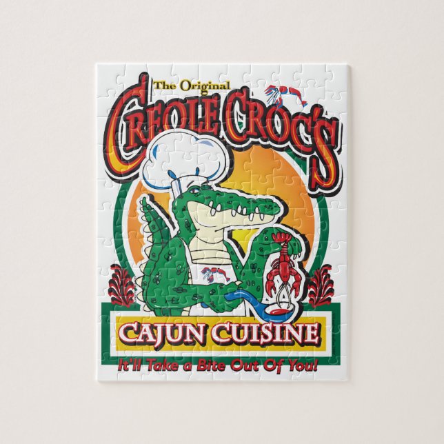Puzzle Crocodile Cajun créole Mardi Gras (Vertical)