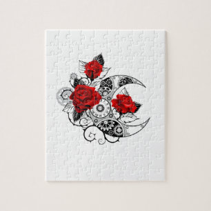 Puzzle Croissant Mécanique avec Roses Rouges