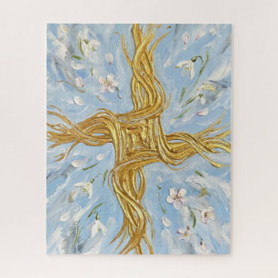 Puzzle Croix de Sainte-Brigide Jonquilles dorées Art Imbo
