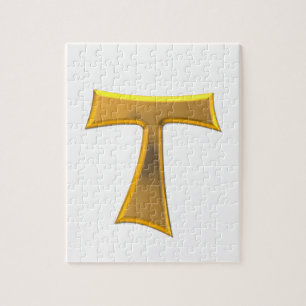 Puzzle Croix de Tau franciscaine en 3D d'or