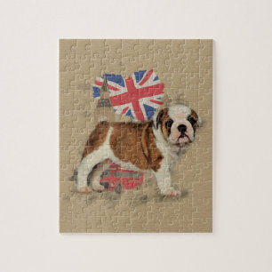 Puzzle Croquis anglais de chiot de bouledogue