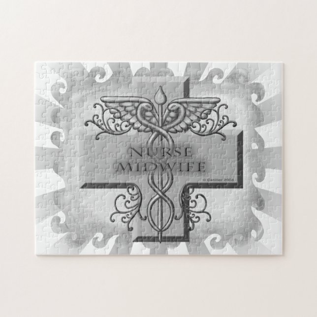 Puzzle Cross Caduceus Infirmière sage-femme (Horizontal)