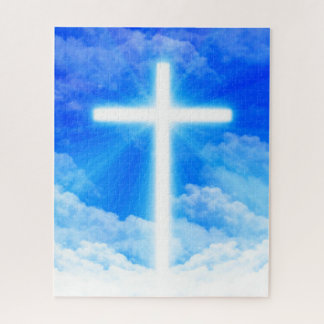 Puzzle Cross of Light Jesus Christ Customizable Christian
