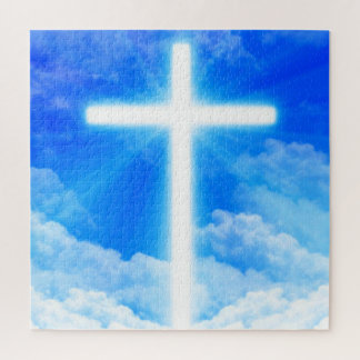 Puzzle Cross of Light Jesus Christ Customizable Christian