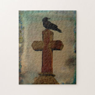 Puzzle Crow de nuit gothique grungy