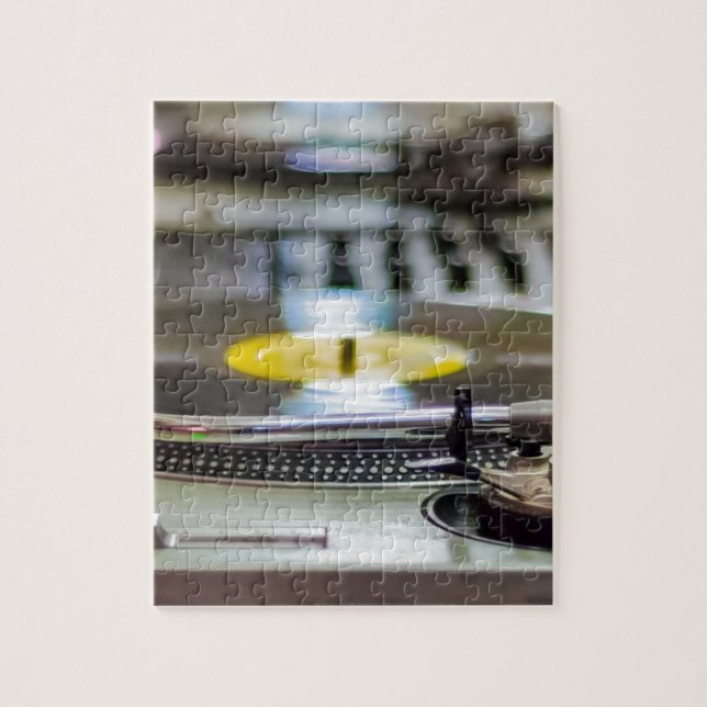 Puzzle Cru de vinyle de Tourne-disque rétro de bruit (Vertical)