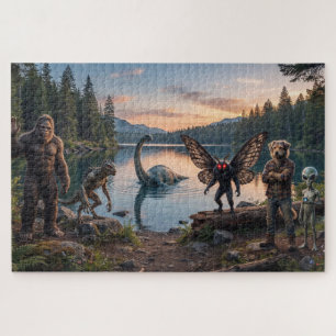 Puzzle Cryptides Bigfoot, Chupa, Mothman, Dogman Loch